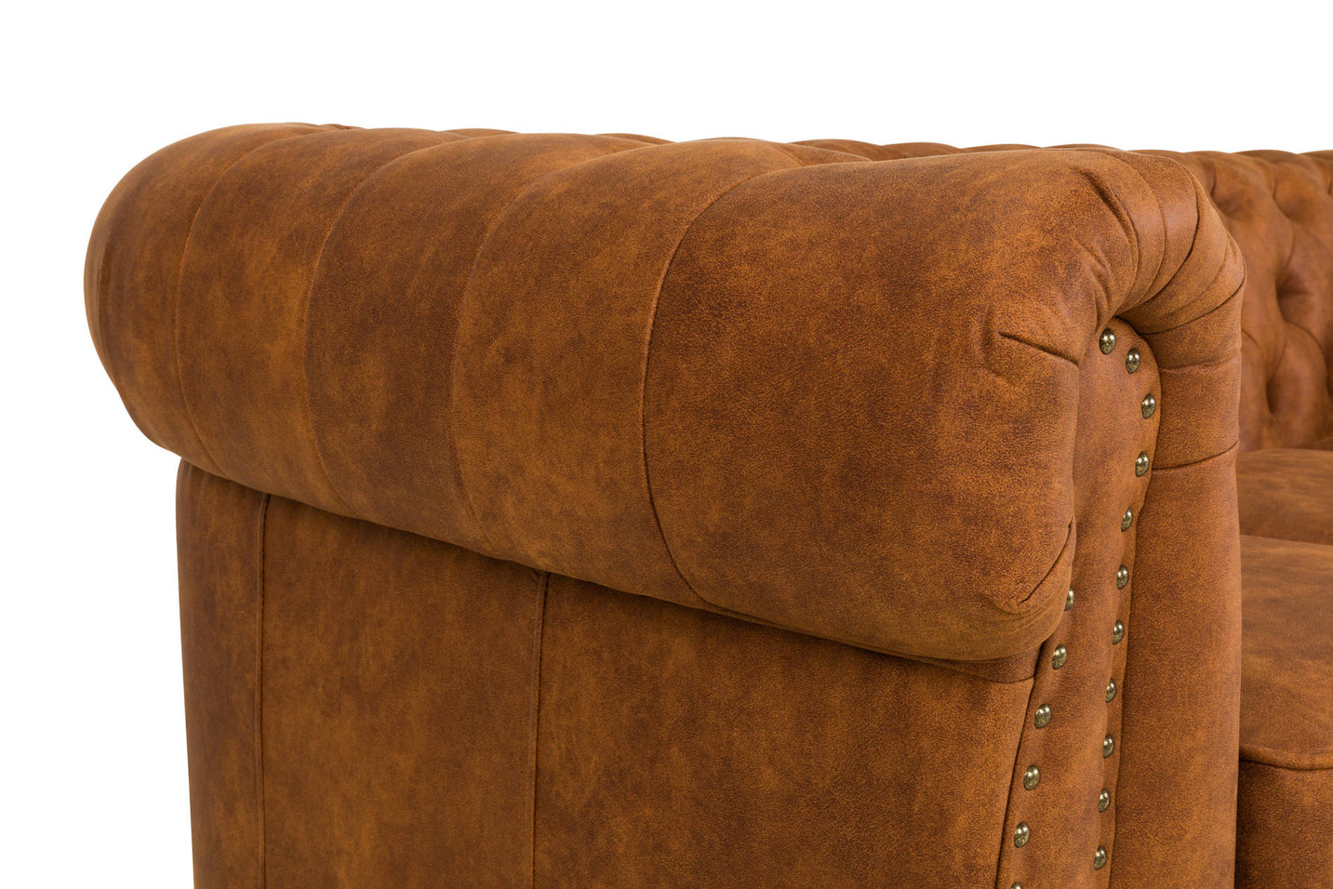 Диван Chesterfield Lux– триместно, винтидж коняк 203/86/80см