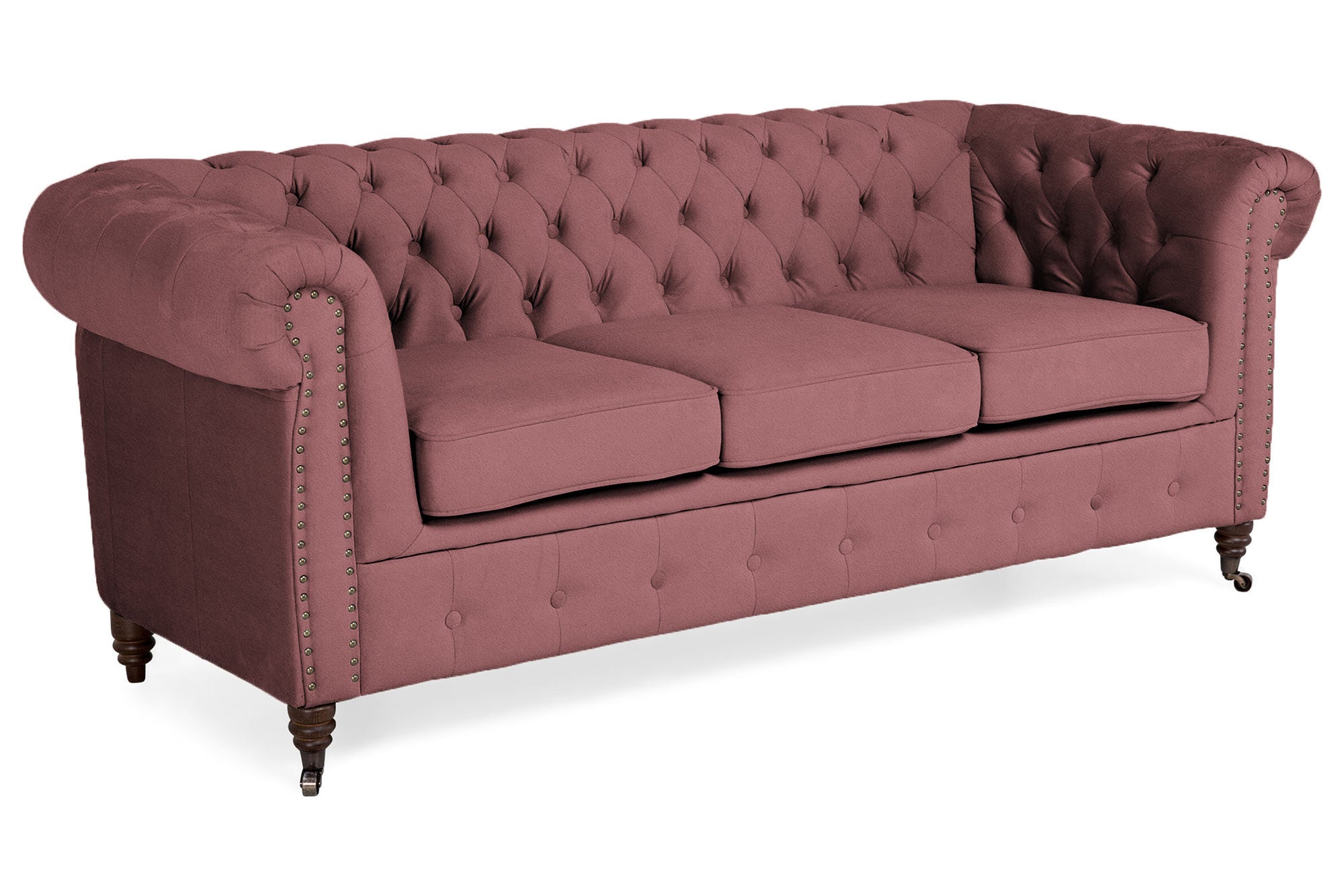Диван Chesterfield Lux– триместно, винтидж коняк 203/86/80см