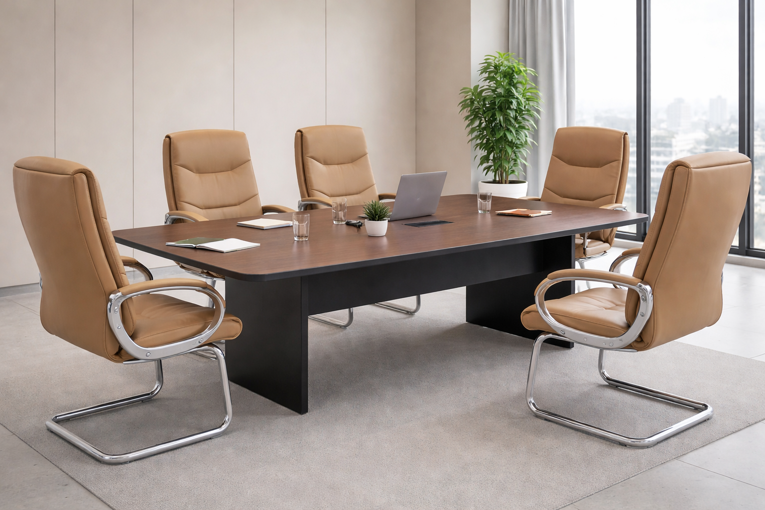 Конферентна маса  ROSEWOOD сив-орех цвят 240x120x75см