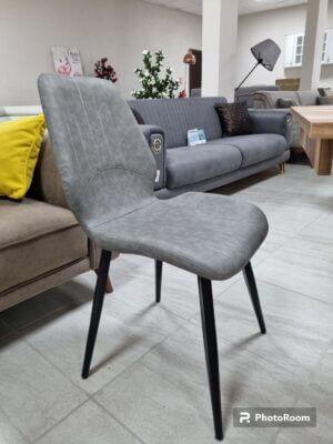 Трапезен стол Айвън PU кожа сив  Комплект 4 броя