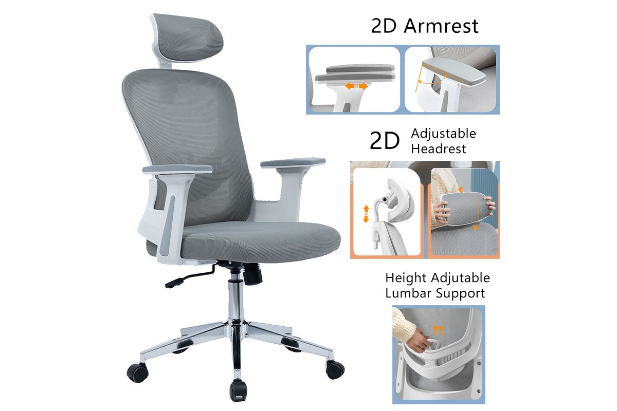 Офис стол мениджър Ignatius мрежа светло сив