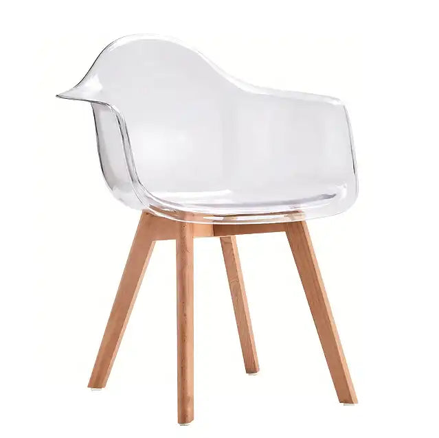 Трапезен стол Тея кристал бял поликарбонат 3=4