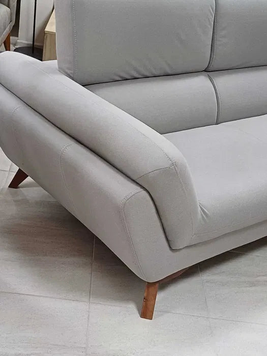 Диван Кармен ъглов сива дамаска 285/255/105см-наличен