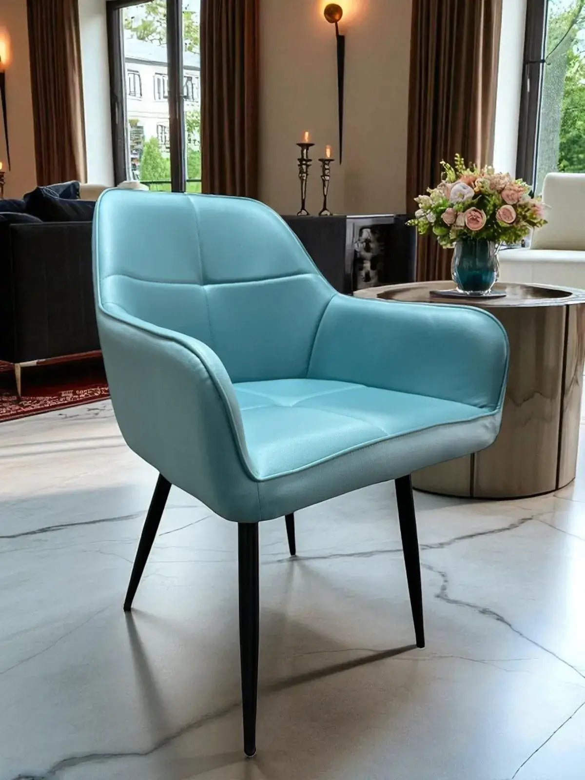 Трапезен стол Деко модерен текстил в бежов цвят Комплект 4 броя