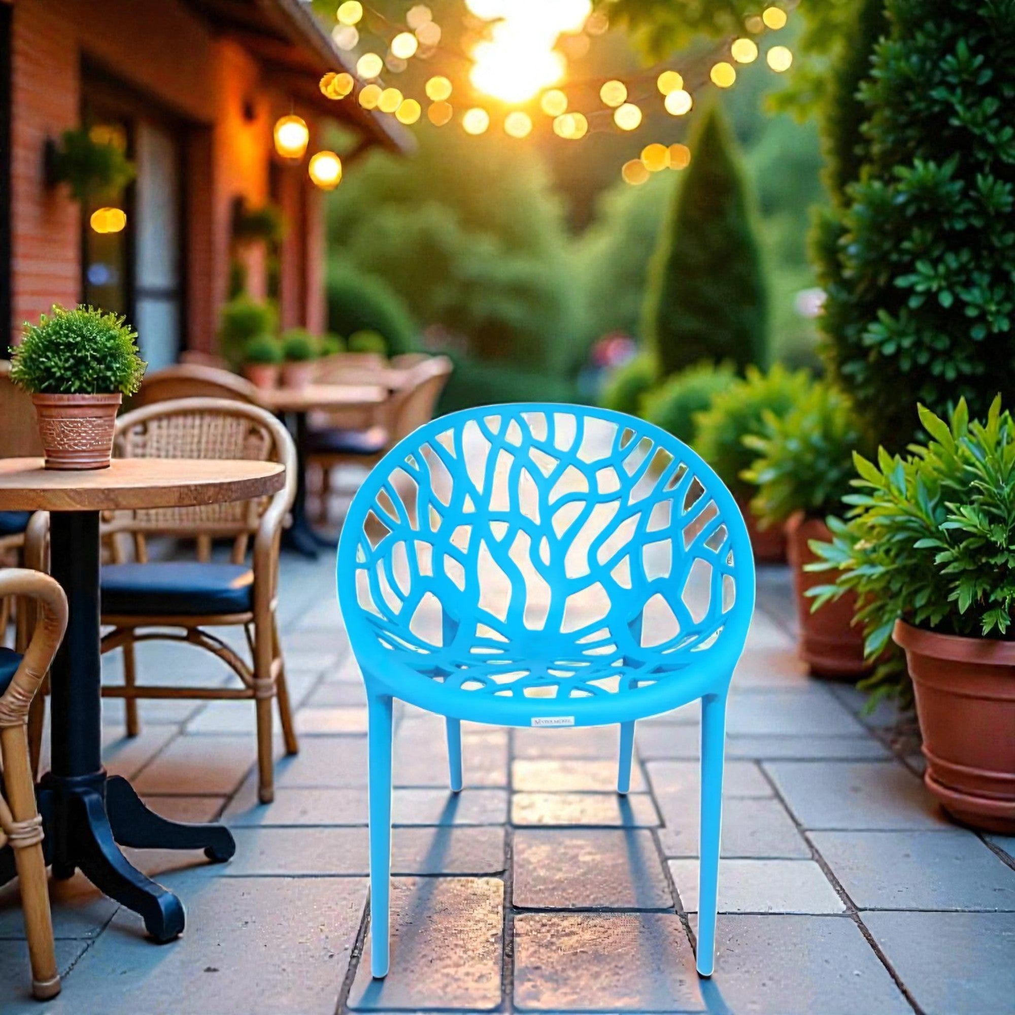 Градински стол Джина-полипропилен, син