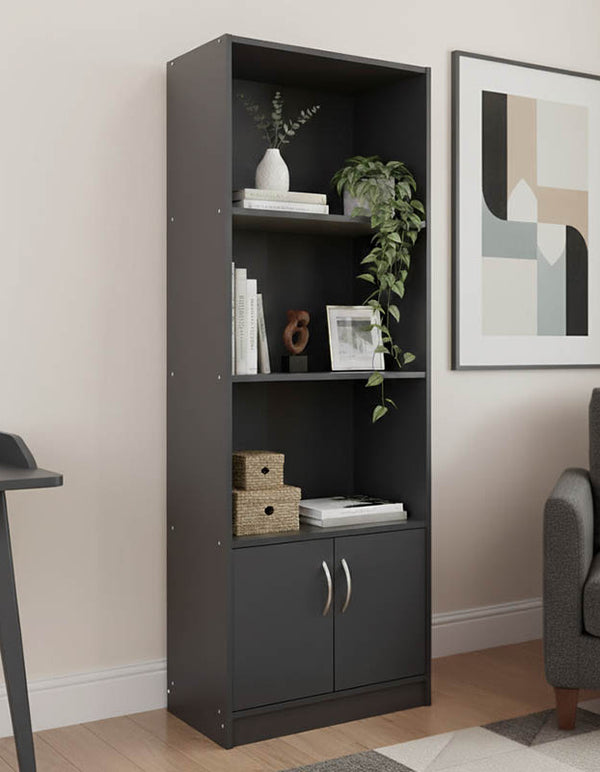 Библиотека TEKARO в цвят антрацит 60x29x166см