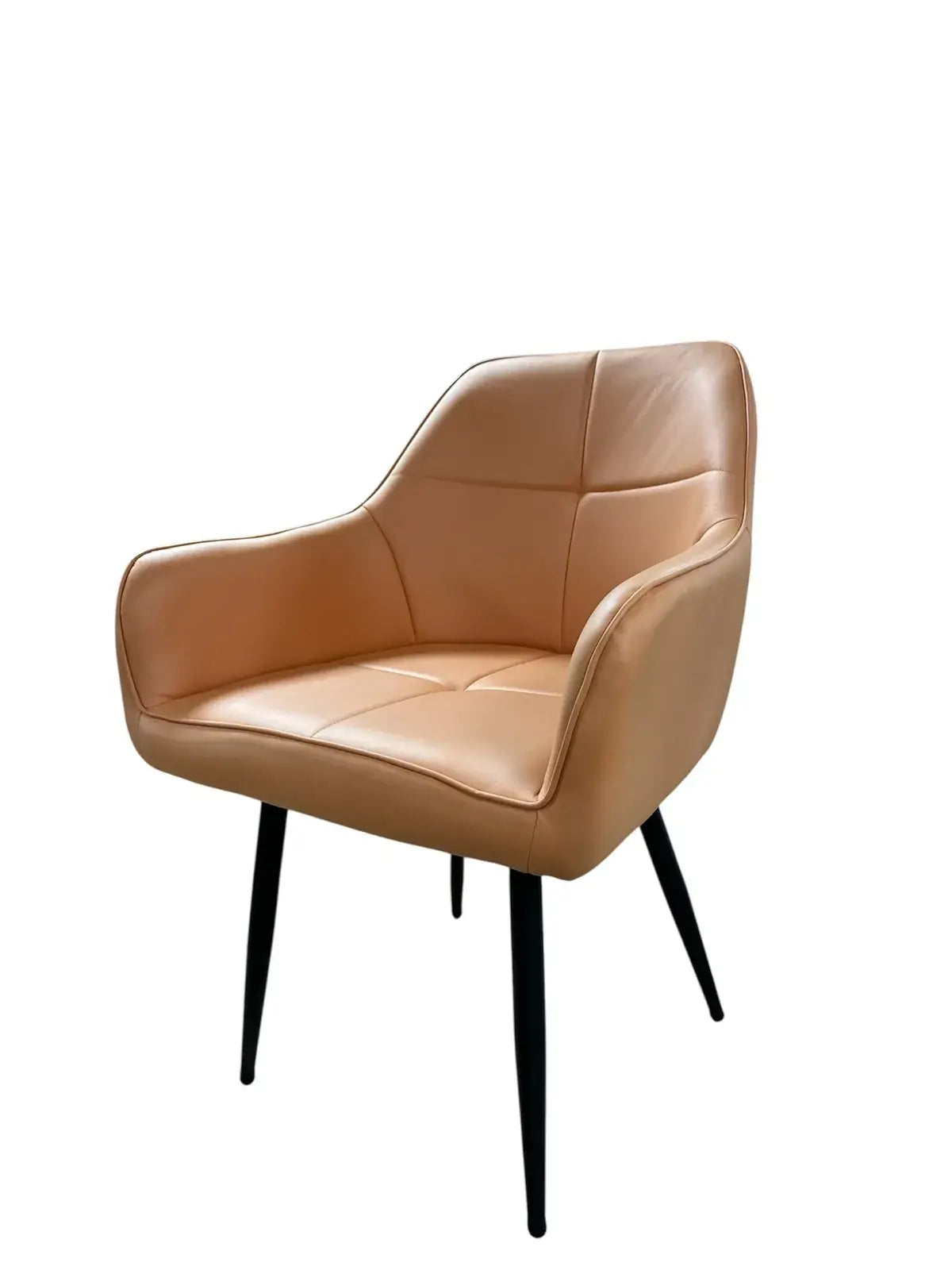 Трапезен стол Деко модерен текстил в пастелно оранжев цвят