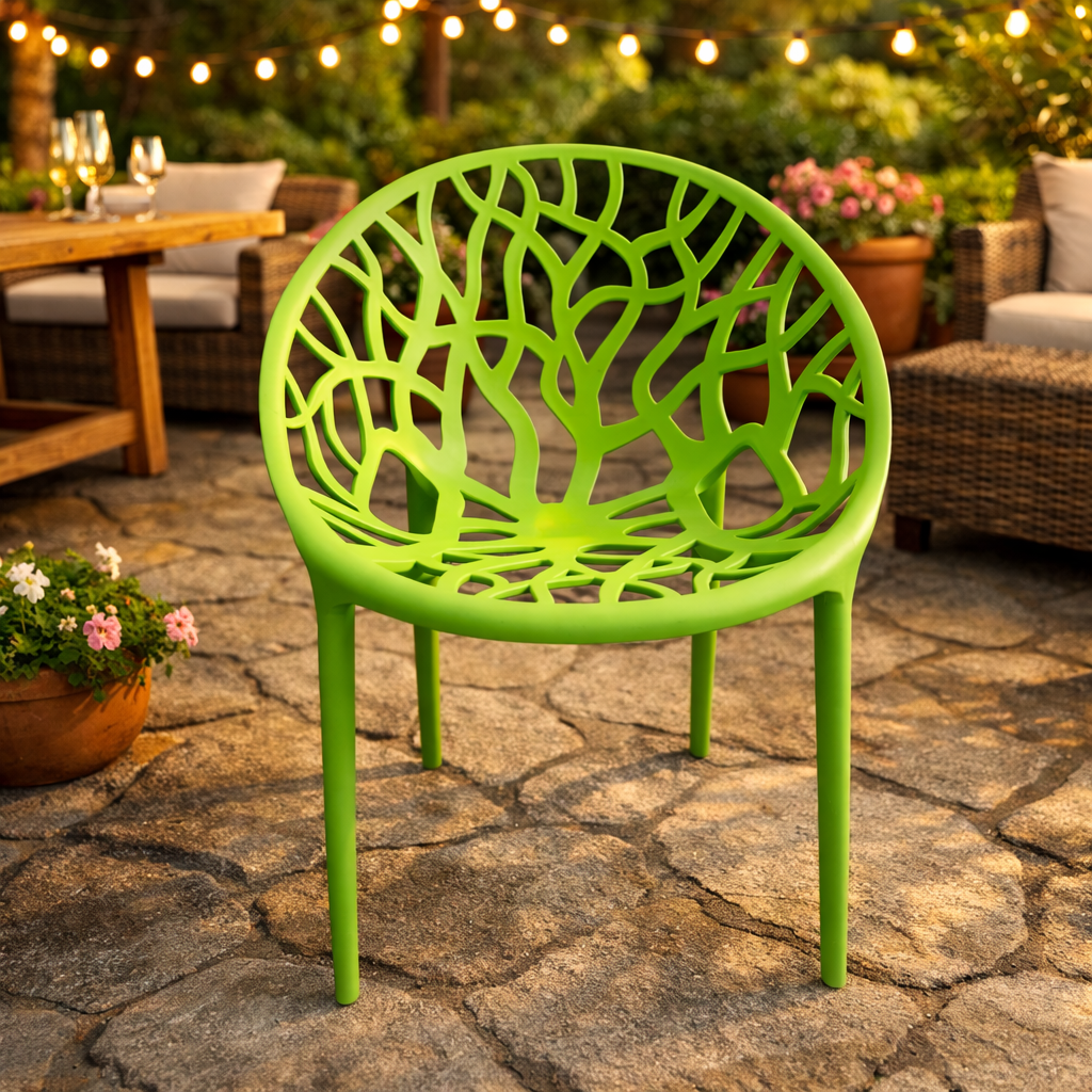 Градински стол ДЖИНА -полипропилен зелен цвят