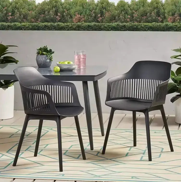 Градински стол Севиля черен полипропилен