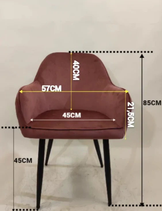 Трапезен стол Алба жълто кадифе