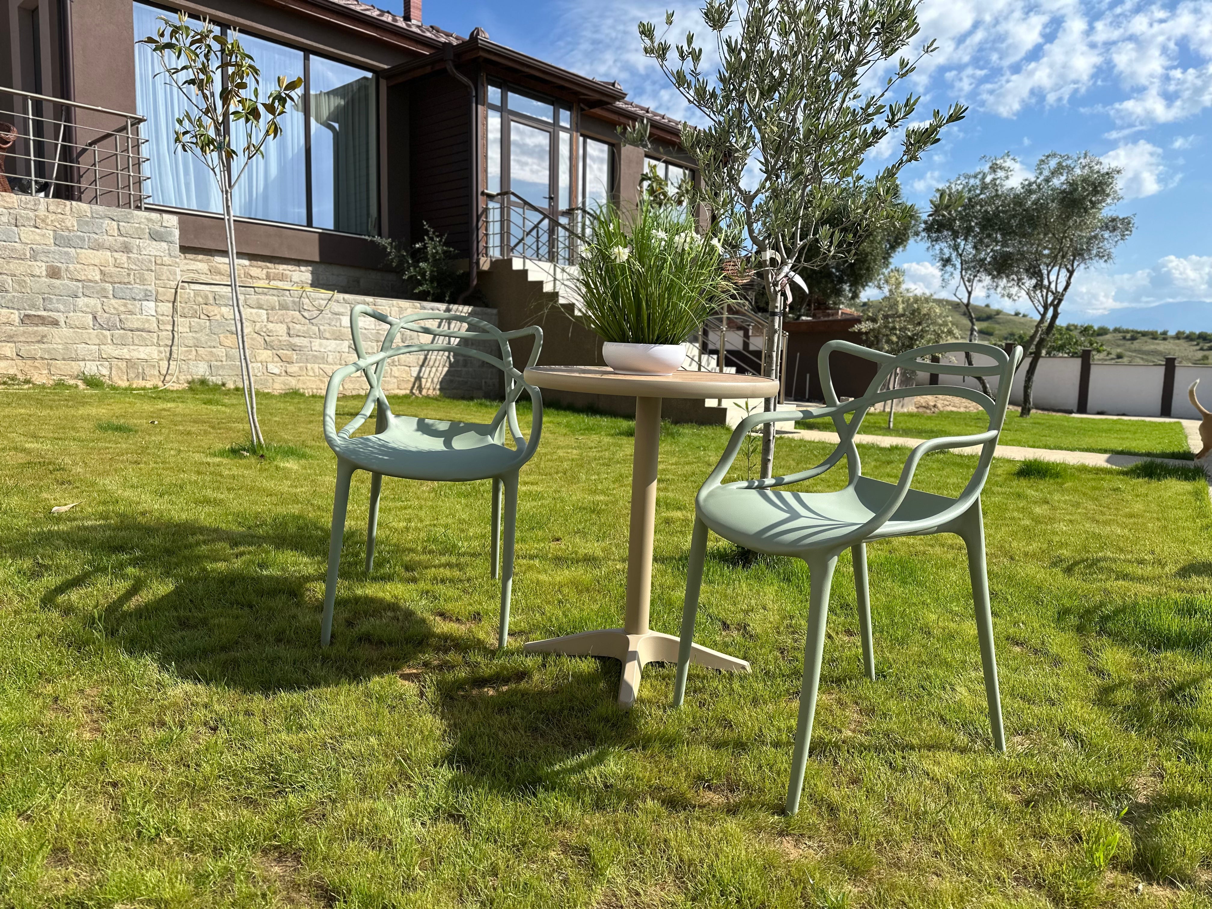 Градински Стол Виена цвят Мента  - Полипропилен с Подлакътници