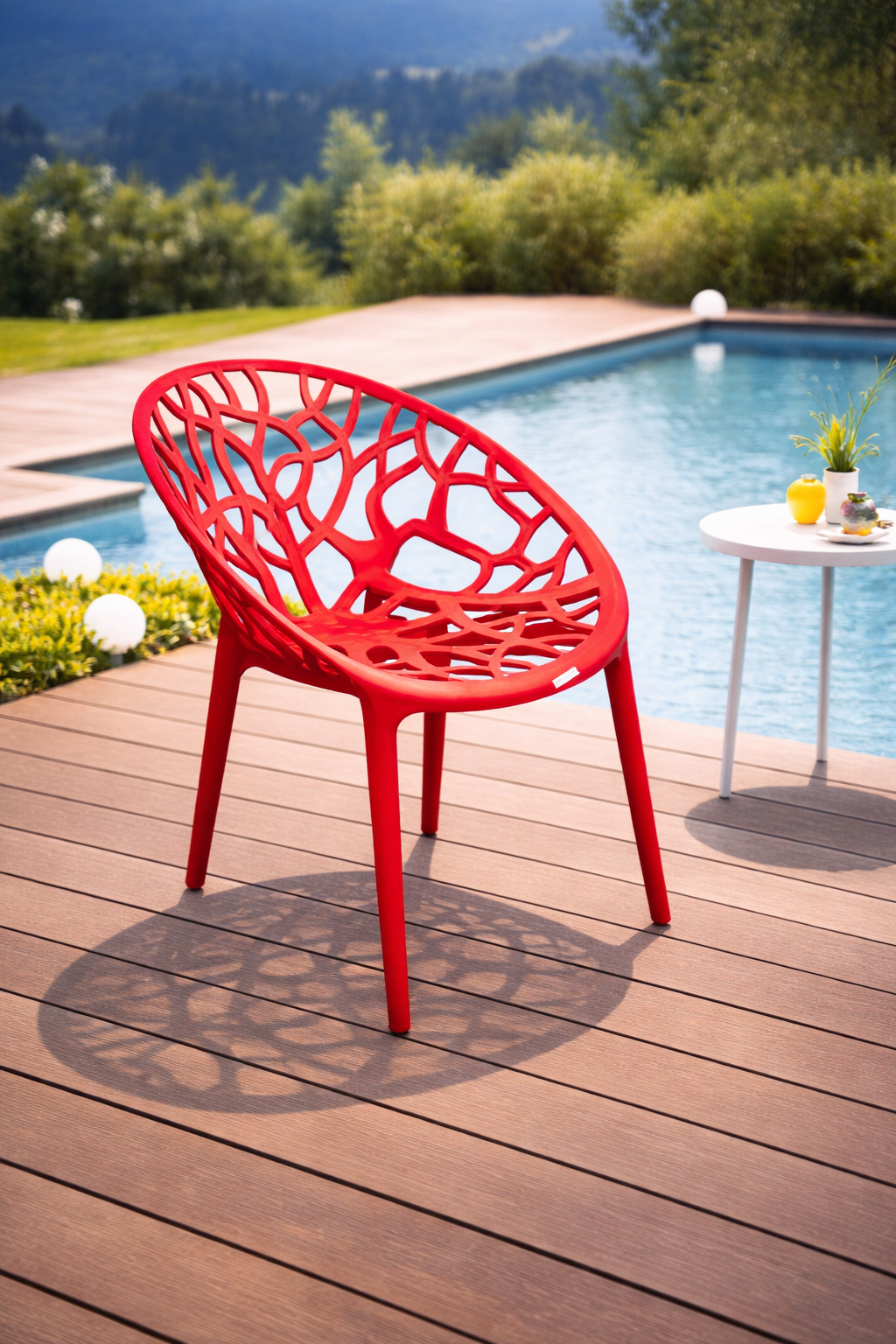 Градински Стол Джина Червен - Полипропилен