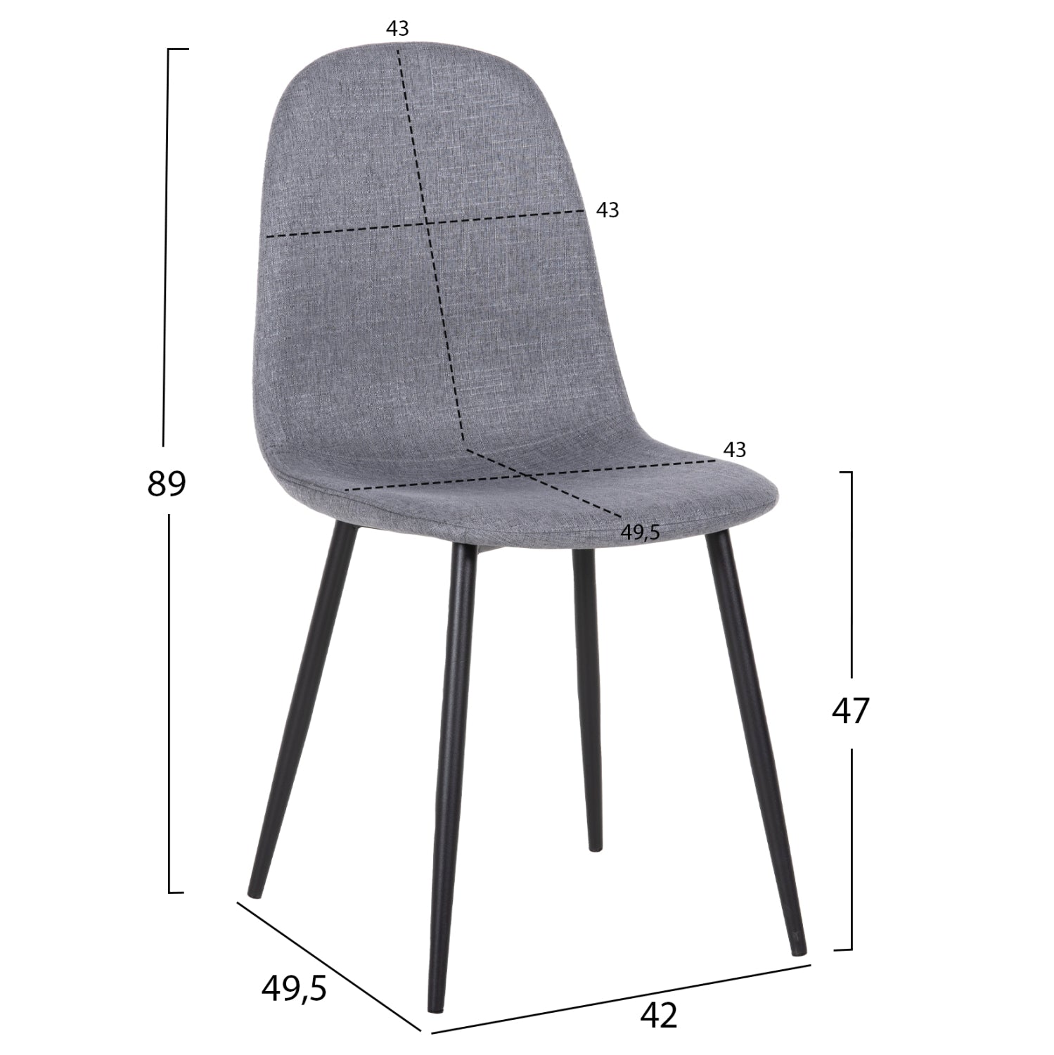 Стол Леонардо сив цвят