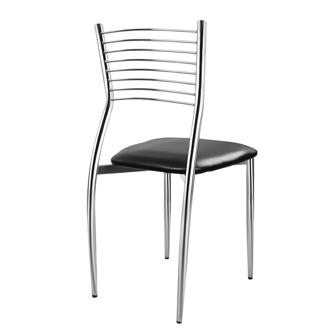 Стол Елвира цвят черен-хром