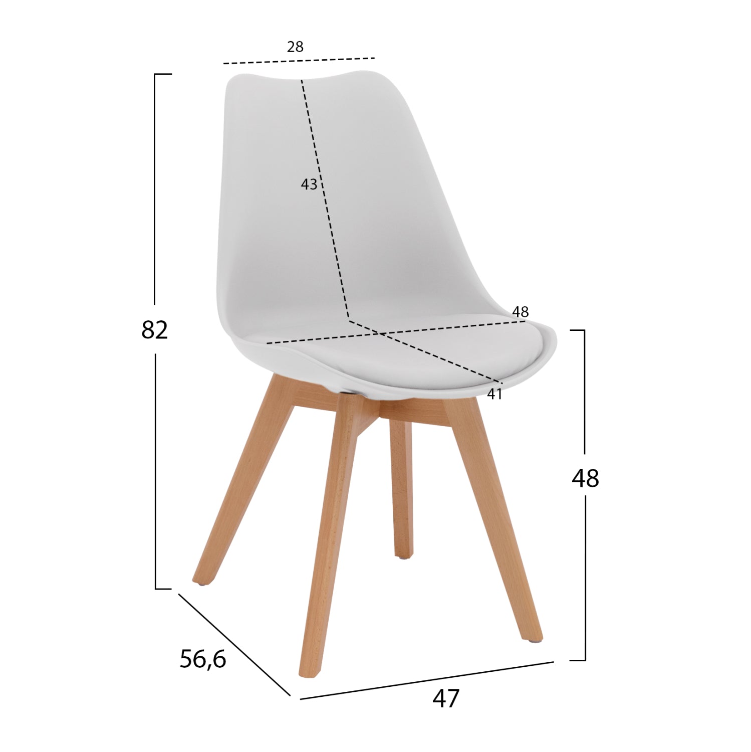 Стол Верона  бял цвят