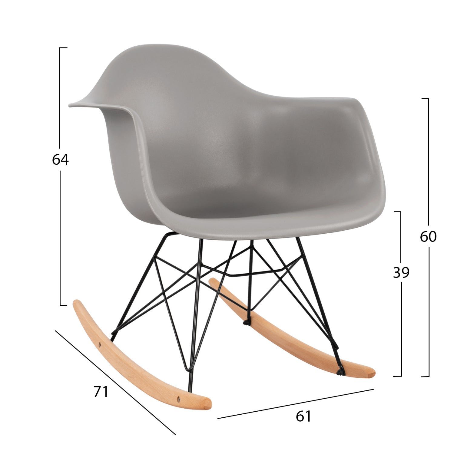 Кресло Тея люлка сив цвят