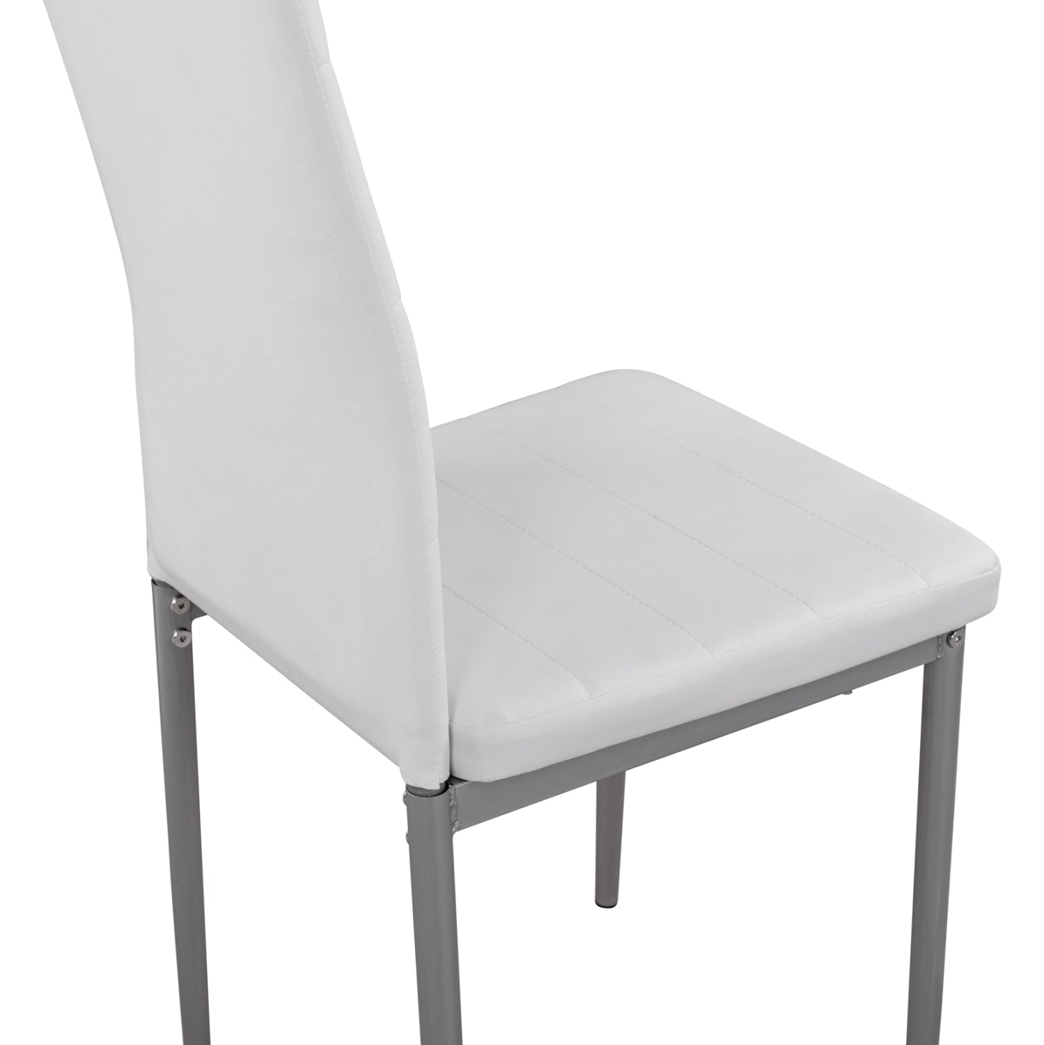 Стол Лейди , бял, pu, метална рамка, k/d, 40x48x95 см