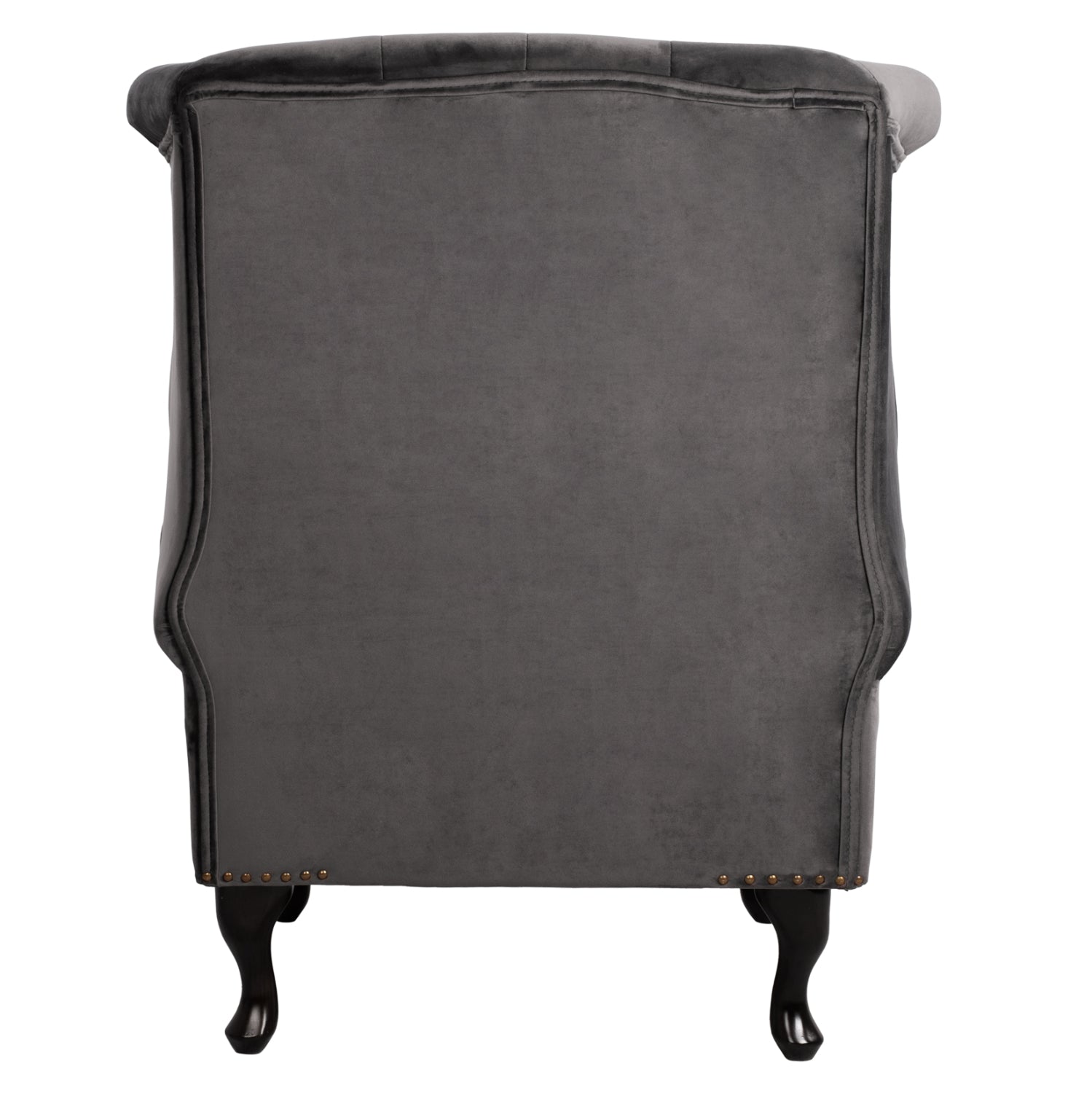 Кресло Честърфилд - сиво кадифе  83x75x107