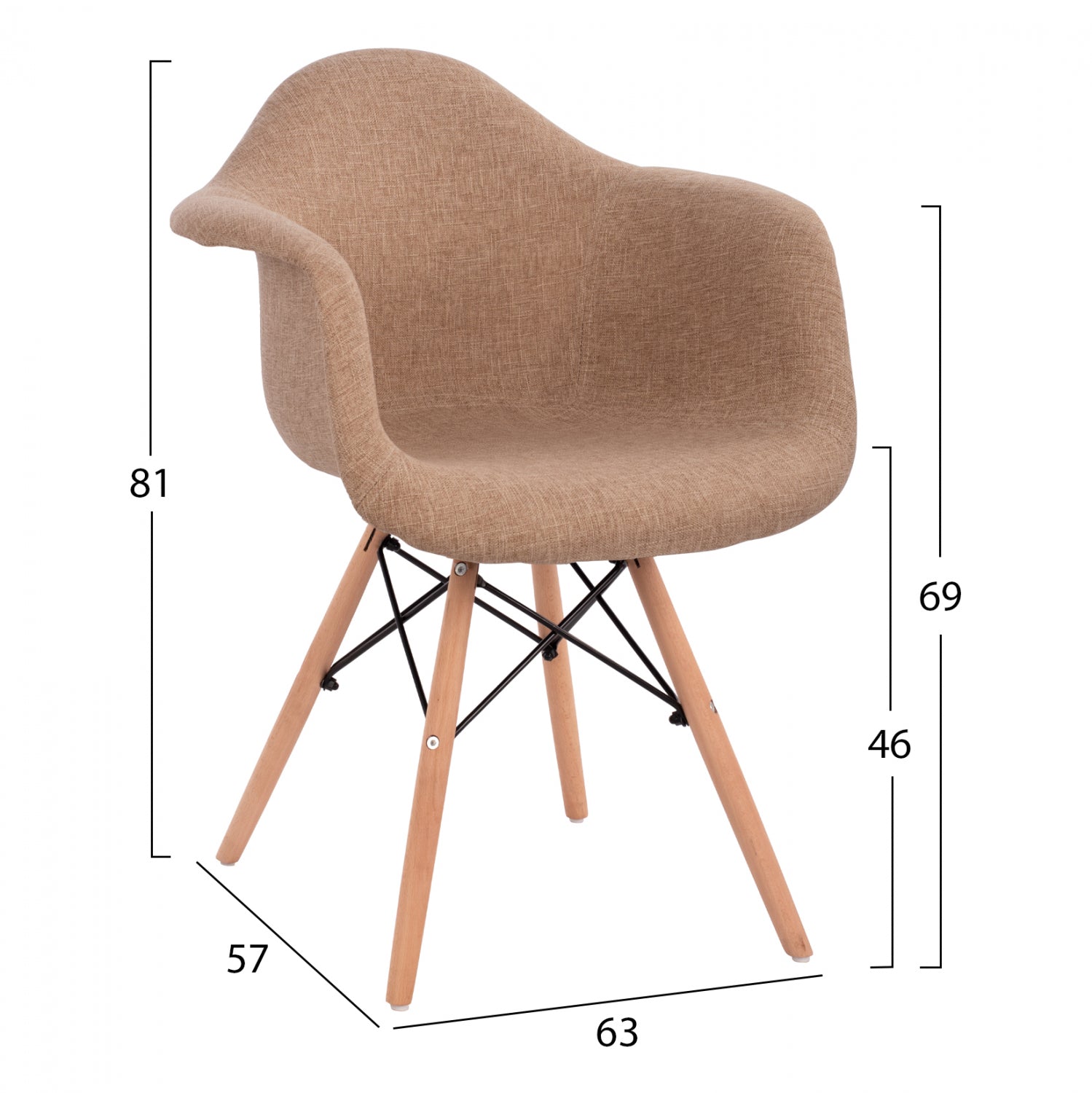 Кресло Тея дамаска бежов цвят