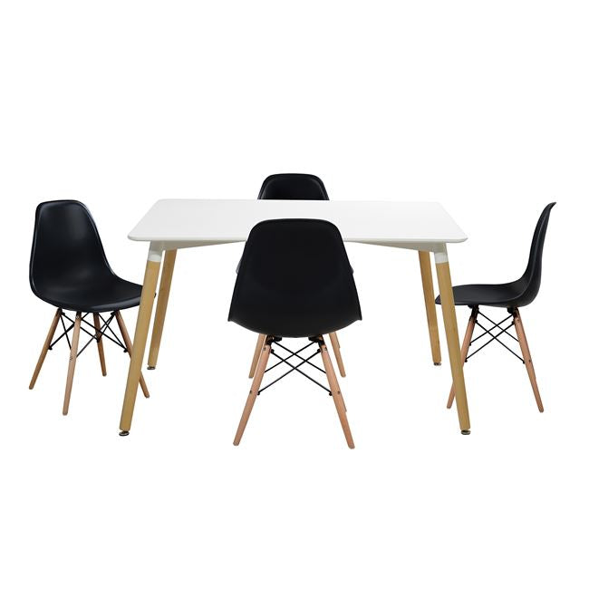 Комплект трапезна маса 5t минимална маса 120x80x73 cm-twist черно КГ10080.02