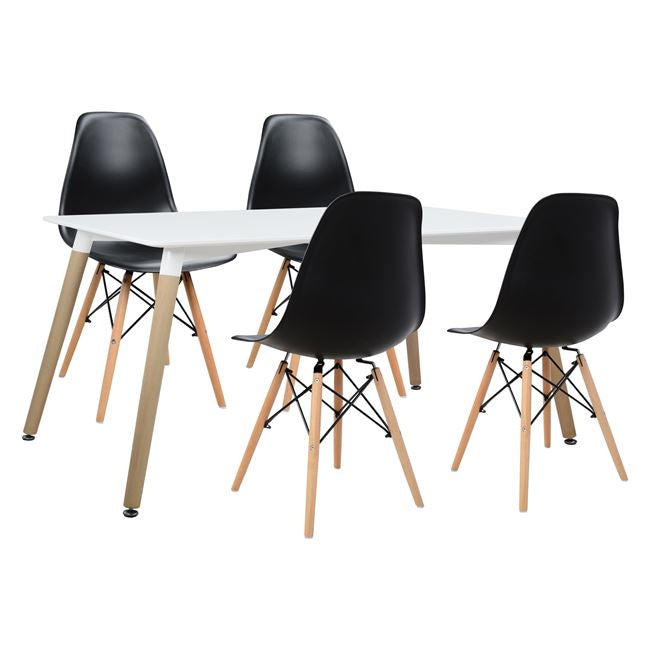 5бр. трапезарен комплект с минимална маса и въртащи се столове КГ10192 120x80x73 cm