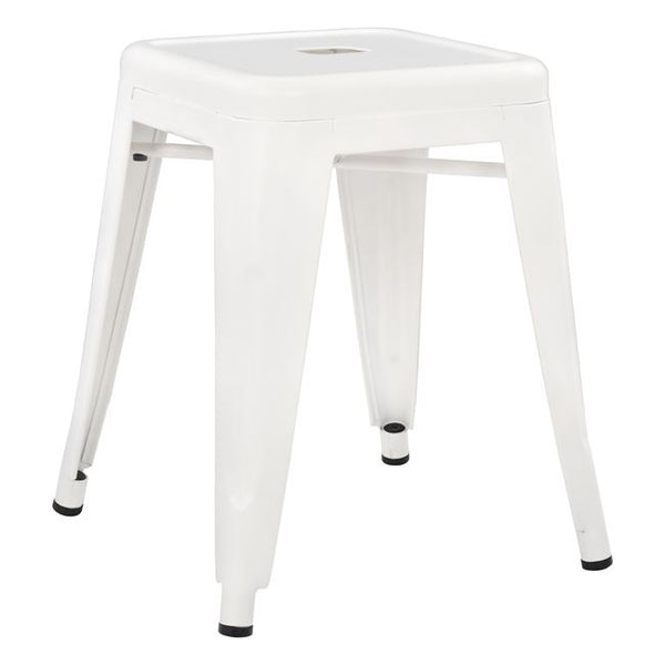 Метална табуретка  MELITA в млечно бял цвят 37x37x45см