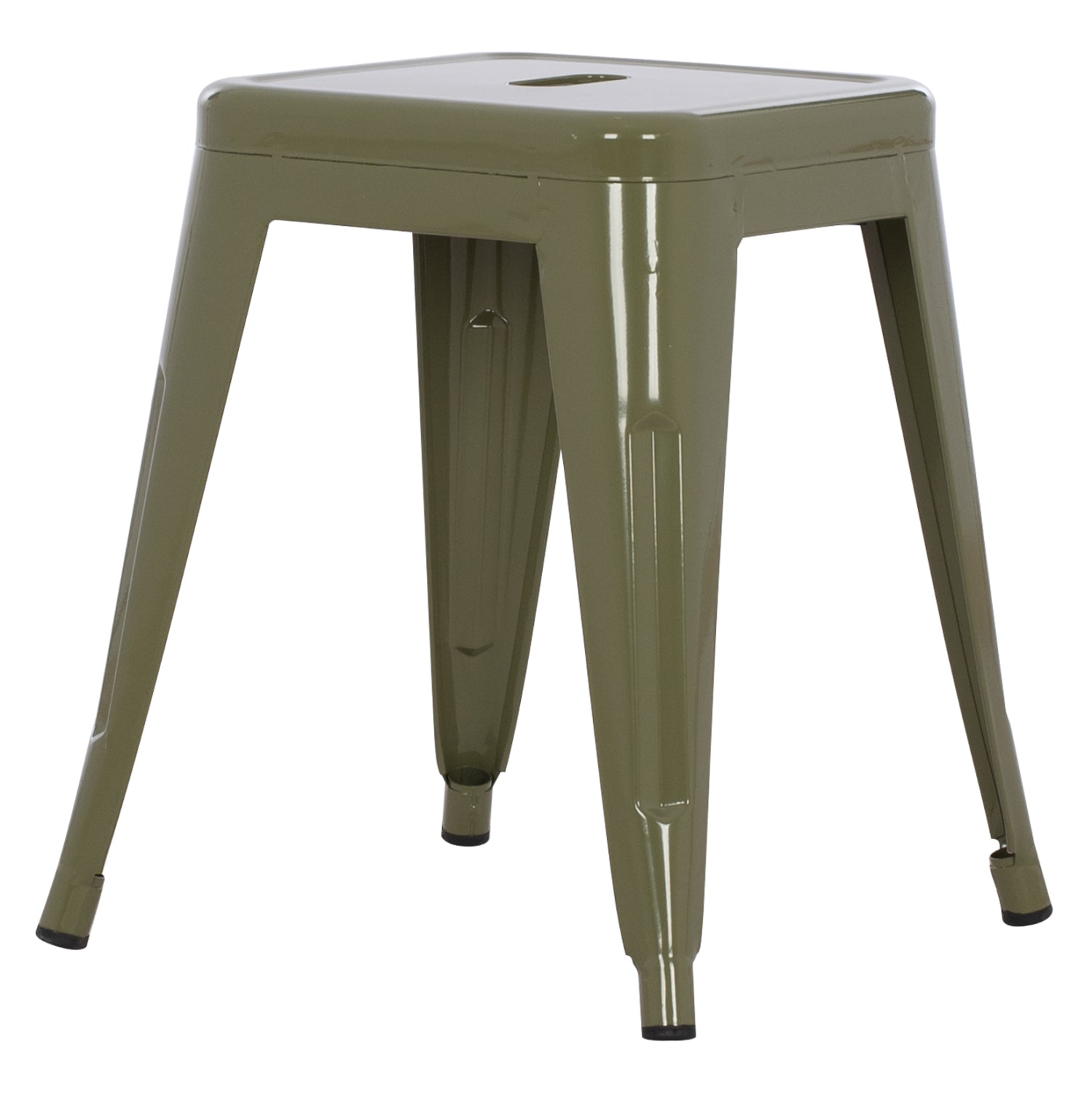 Метална табуретка Мелита в цвят тъмна маслина 37x37x45см