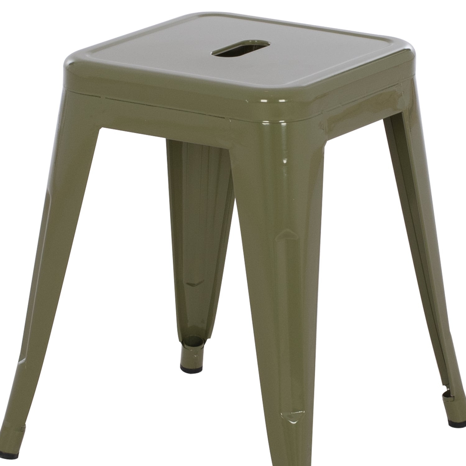 Метална табуретка Мелита в цвят тъмна маслина 37x37x45см