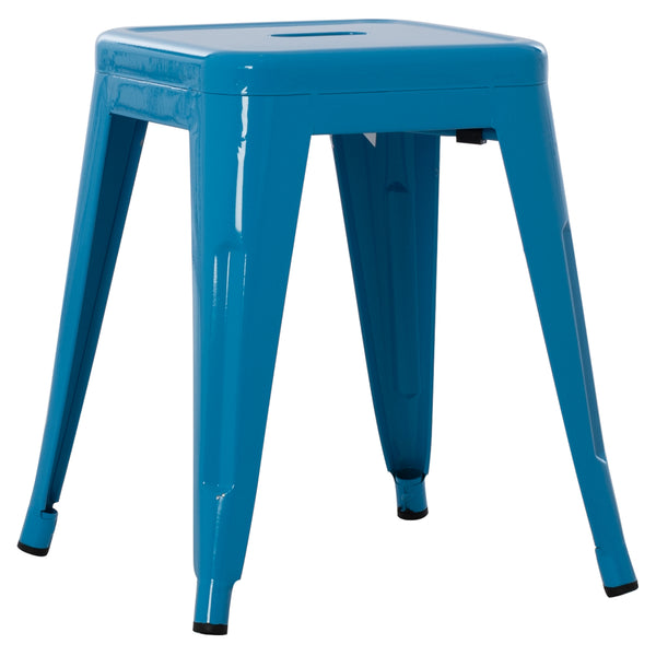 Метална табуретка MELITA в син цвят 37x37x45см