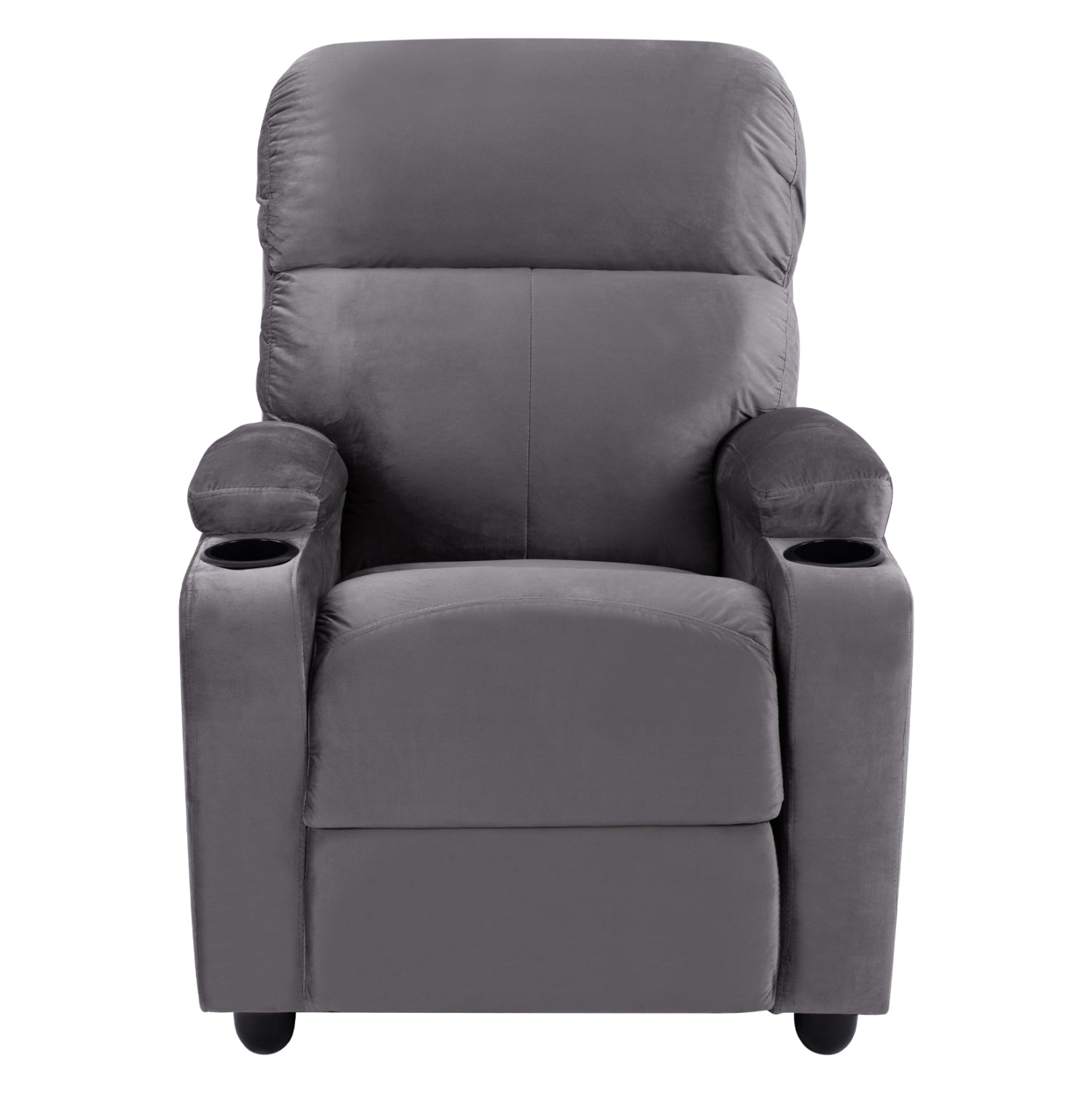 Релакс кресло сиво кадифе с механизъм 80x92x102см.