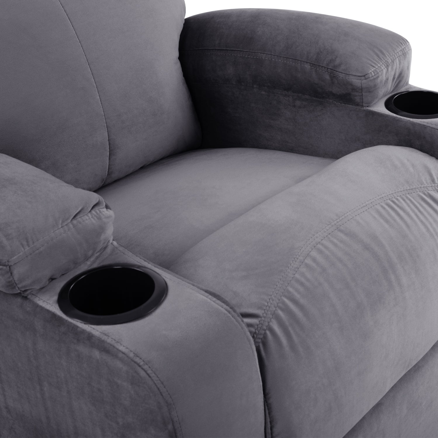 Релакс кресло сиво кадифе с механизъм 80x92x102см.