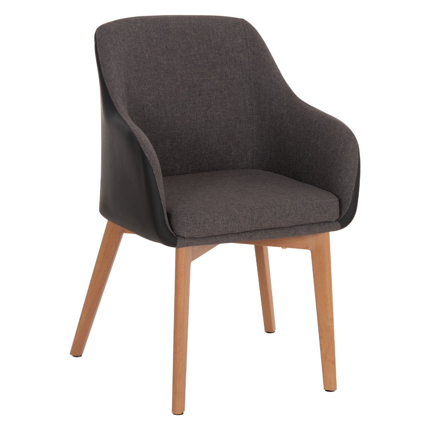 Кресло BRISTOL тъмносив плат/черна кожа 57x59x86см.