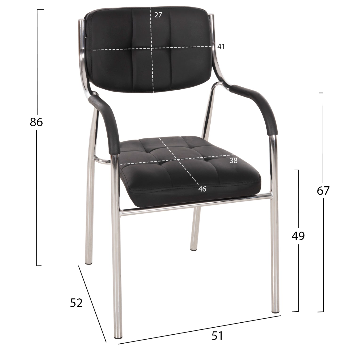 Посетителски стол оберон КГ1018.01 черен цвят