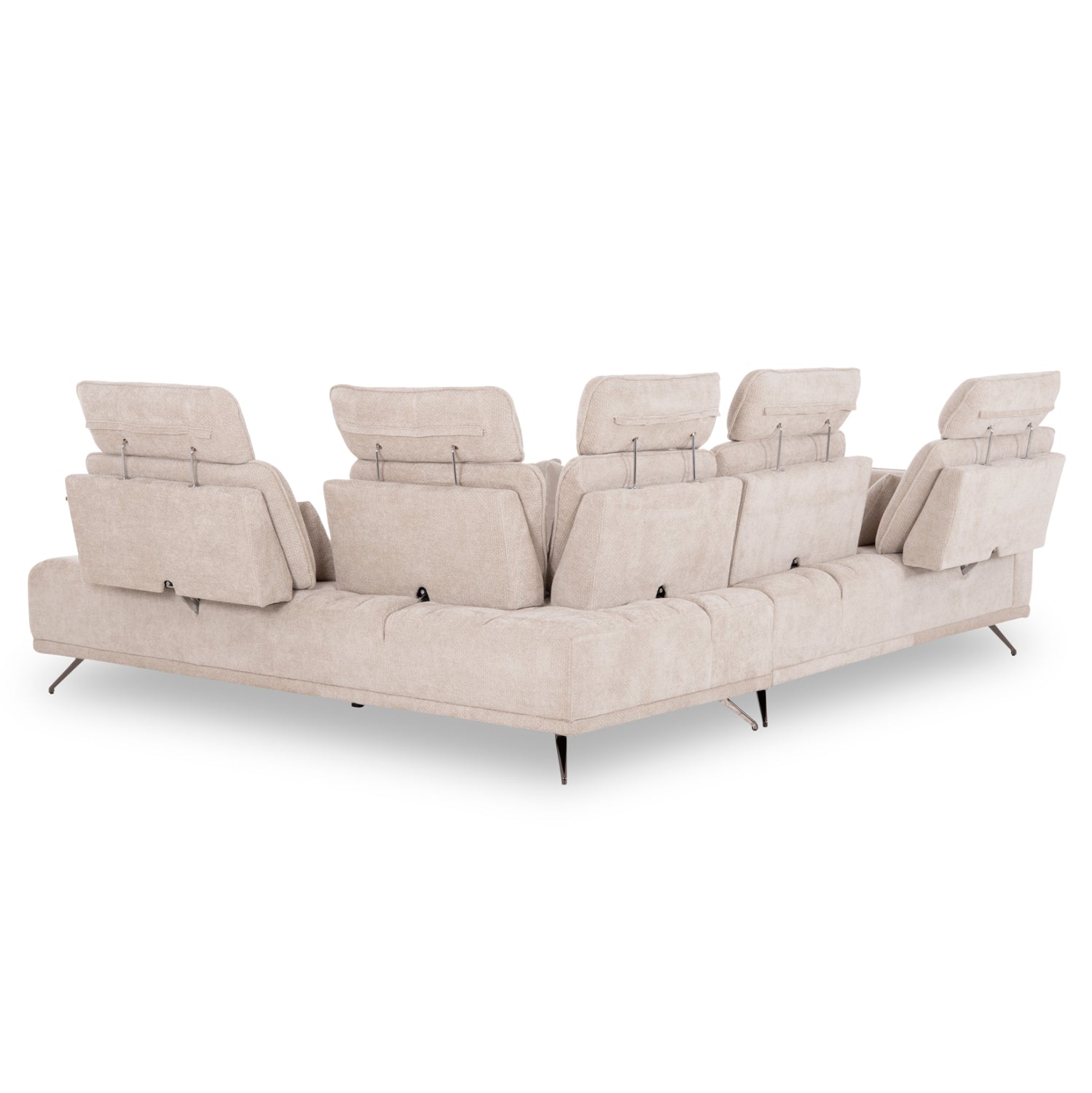Десен ъглов 5-местен диван myron sm3318.02r екру платов 290x110-225x110h