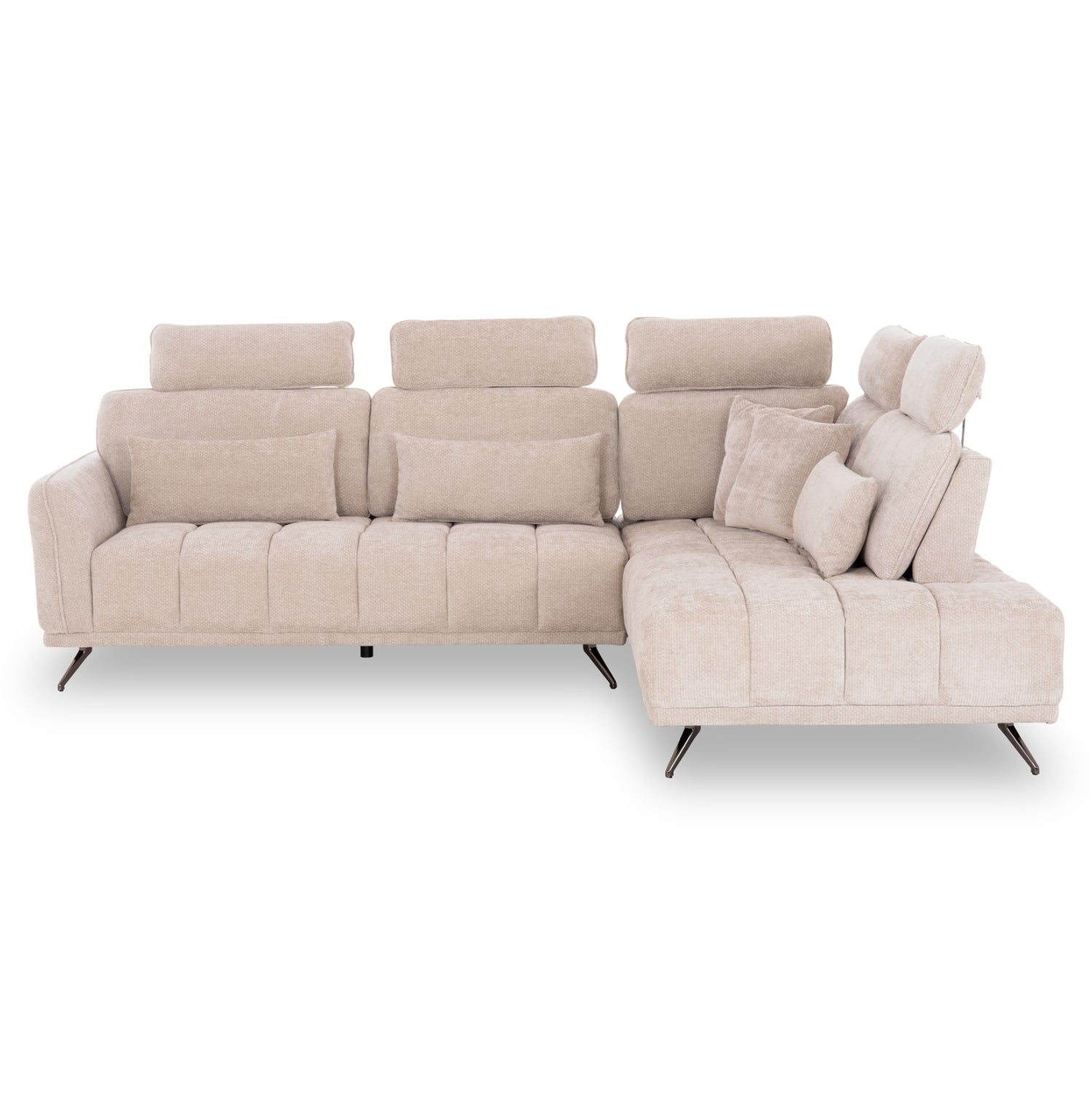 Десен ъглов 5-местен диван myron sm3318.02r екру платов 290x110-225x110h