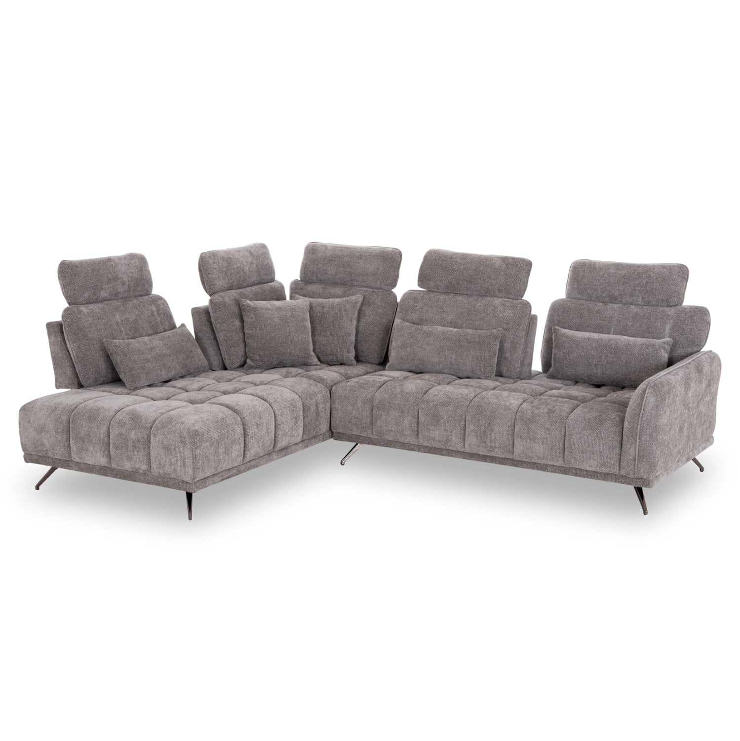 Ляв ъглов 5-местен диван myron sm3318.01l сив платеж 290x110-225x110h