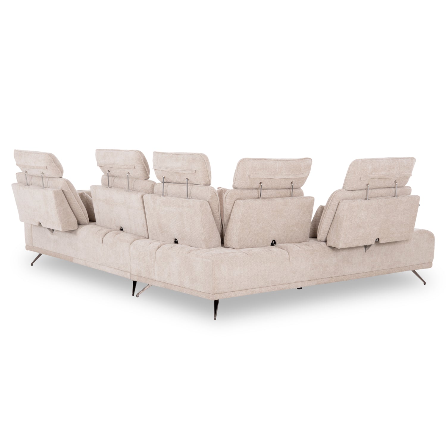 Ляв ъглов 5-местен диван myron sm3318.02l екру платов 290x110-225x110h
