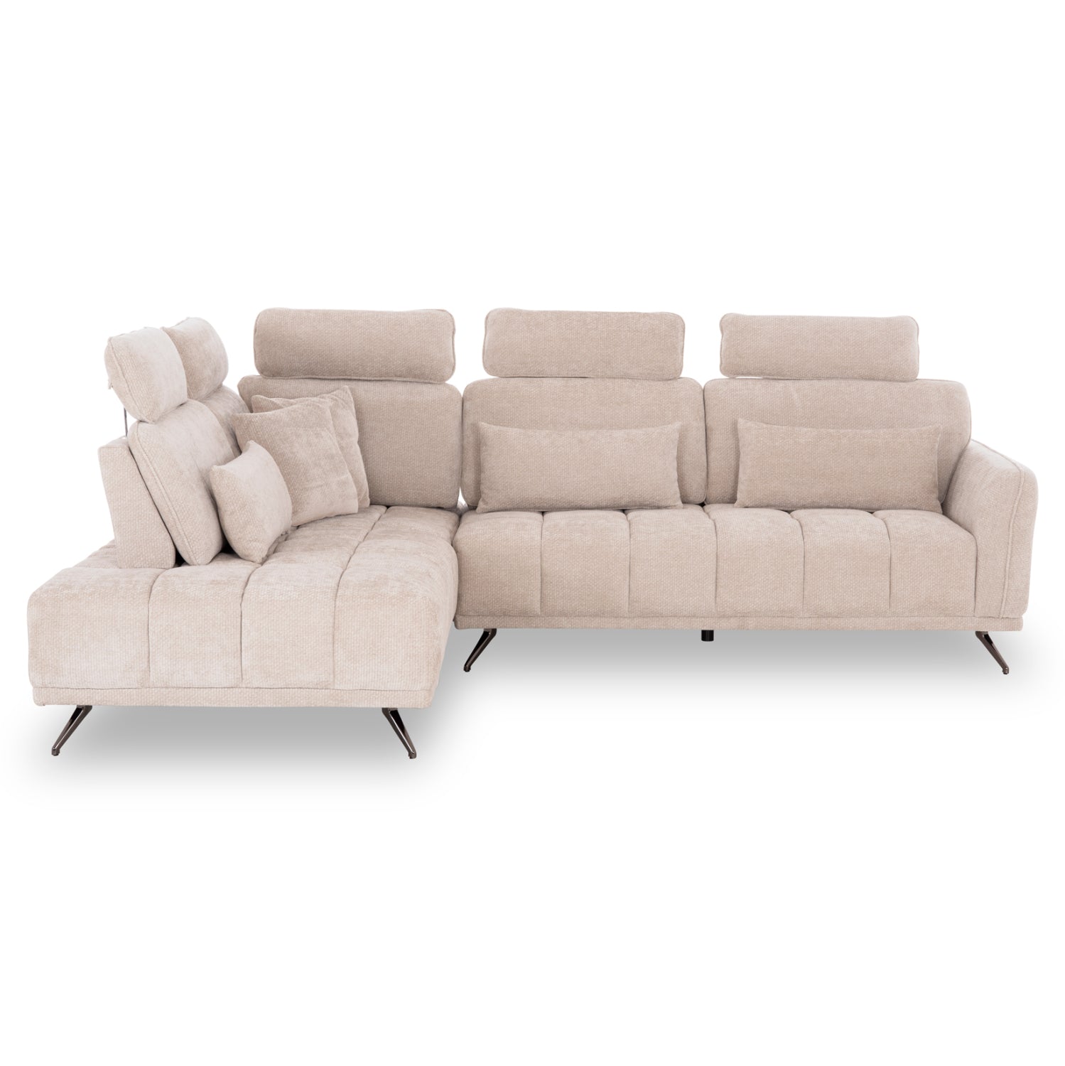 Ляв ъглов 5-местен диван myron sm3318.02l екру платов 290x110-225x110h
