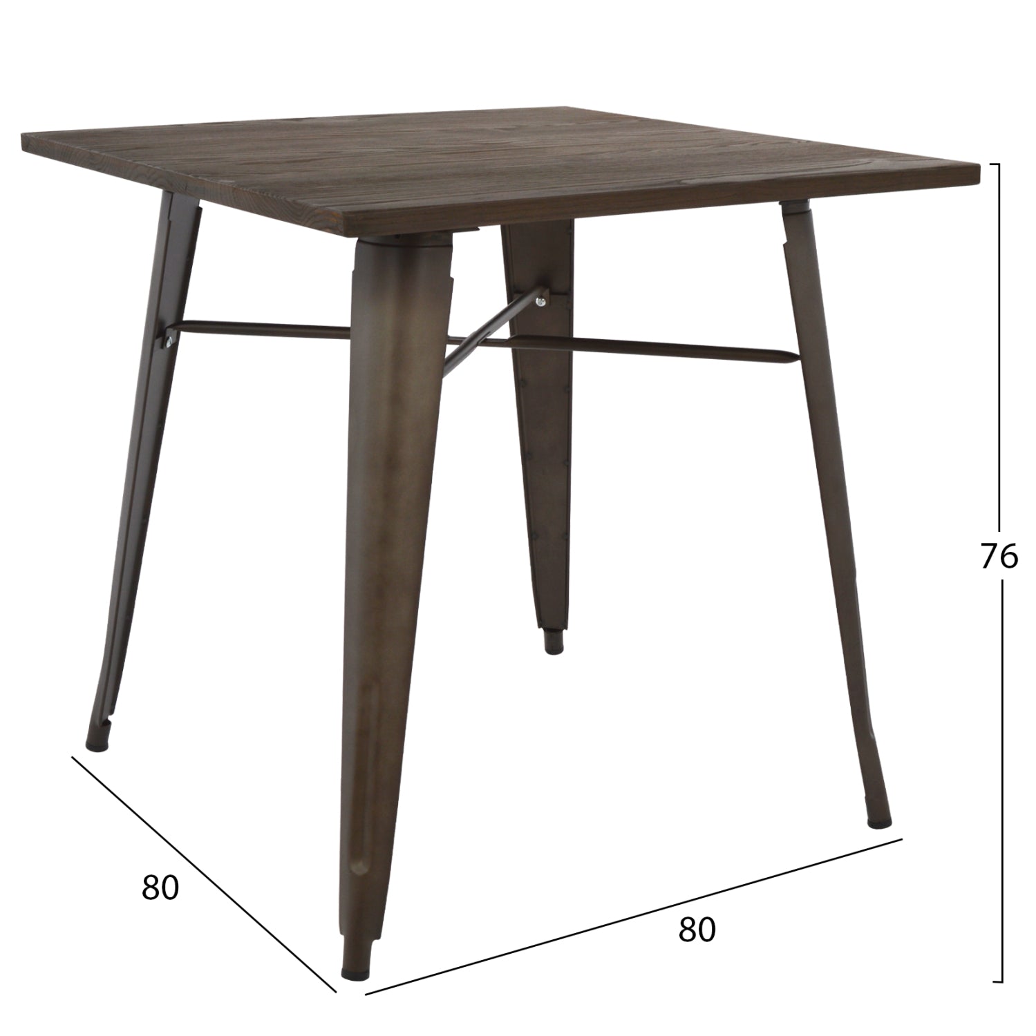 Маса RUSTY кафяв цвят 80x80x76см