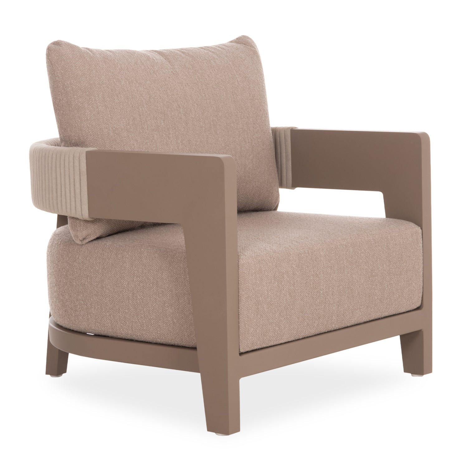 Фотьойл ABSOLUTION КГ6460.02 с алуминий- въже-възглавници в бежово 80x83x60.7h