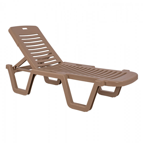 Пластмасов шезлонг за плаж RELAX капучинo цвят 190x70x36 сm