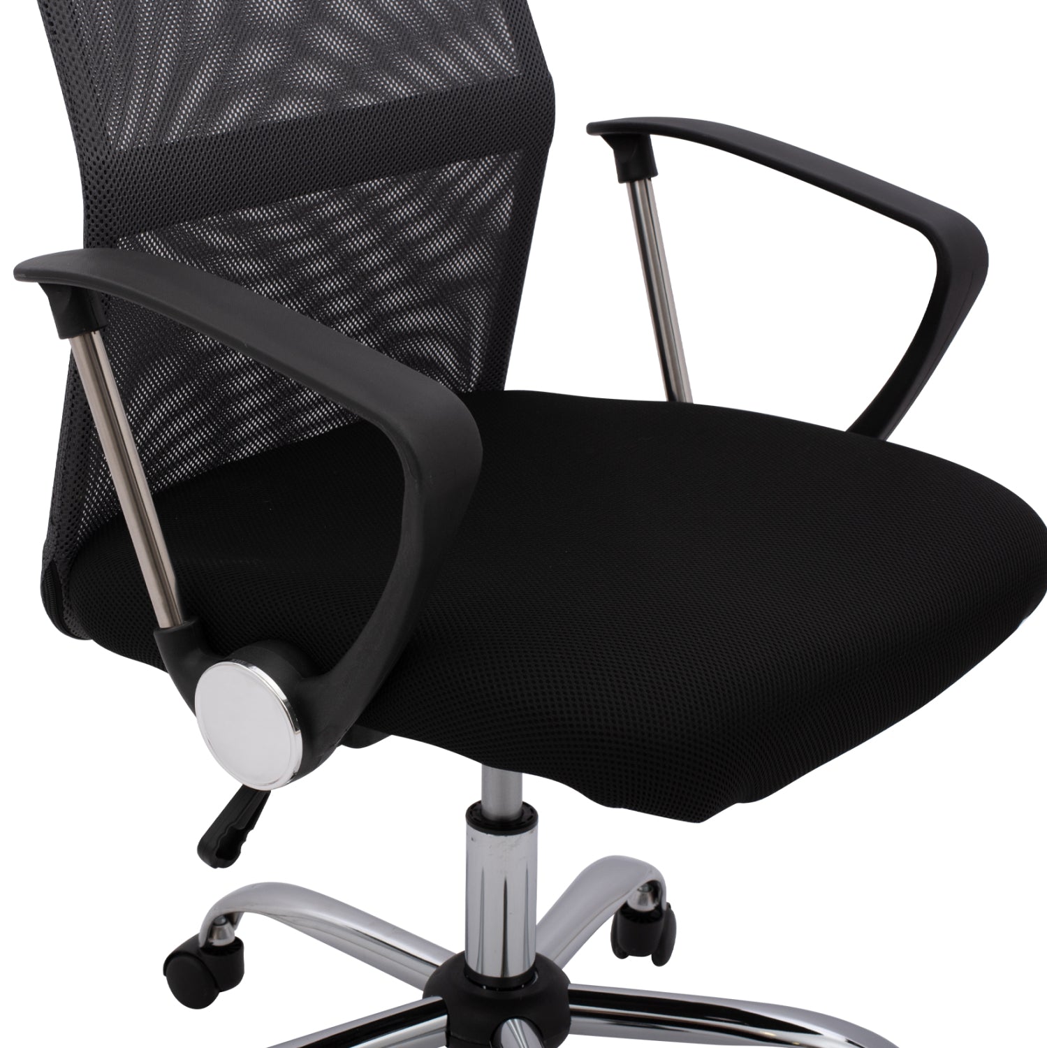 Офис стол Kейбъл черен-сива мрежа