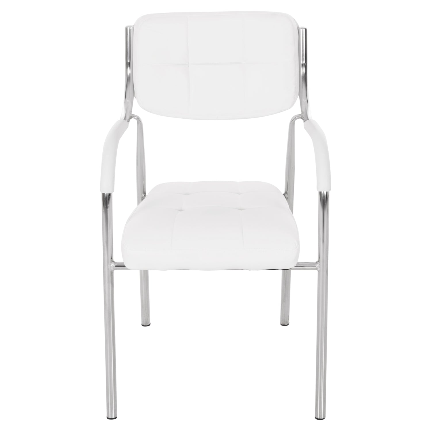 Посетителски стол OBERON цвят бял-хром  51x52x88см