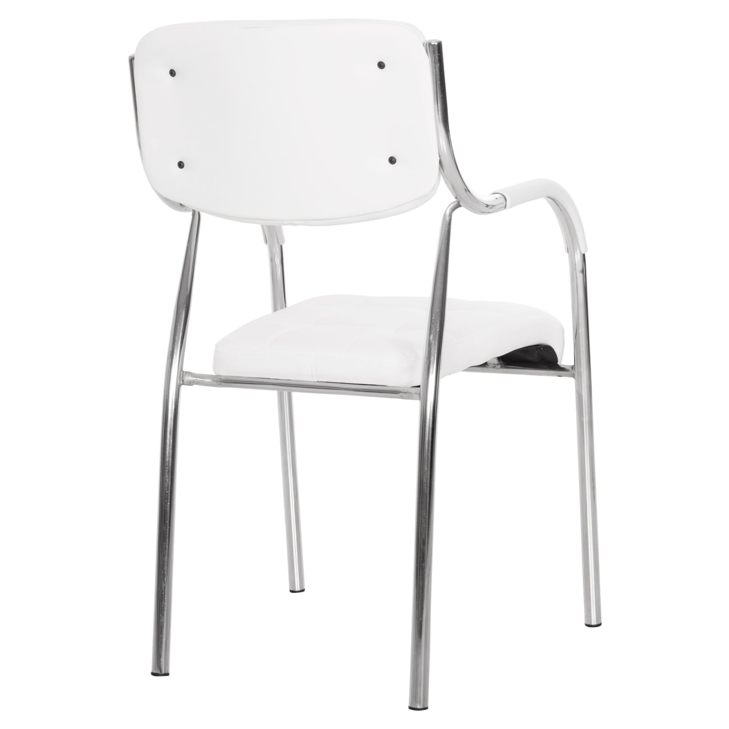 Посетителски стол OBERON цвят бял-хром  51x52x88см