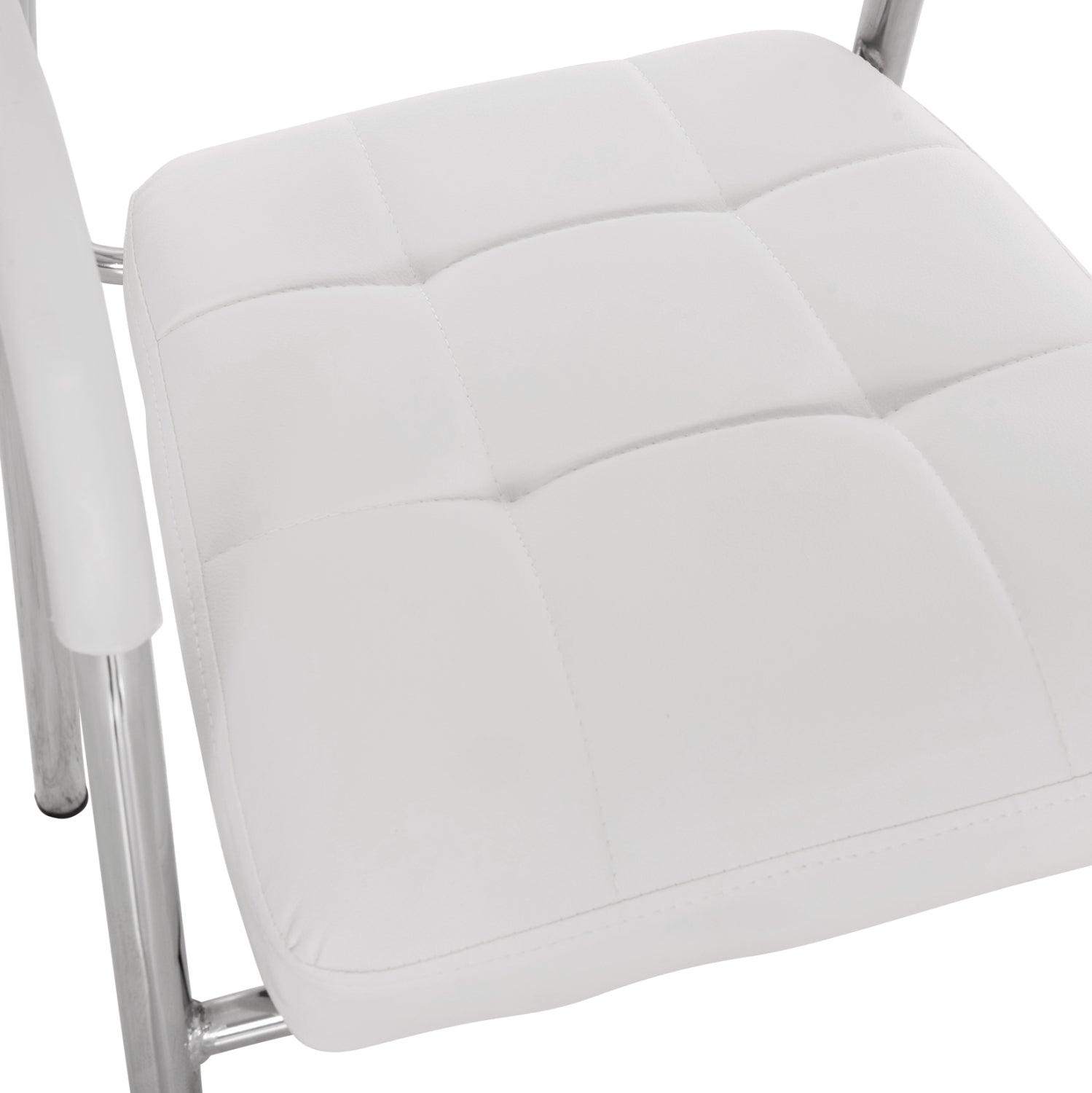 Посетителски стол OBERON цвят бял-хром  51x52x88см