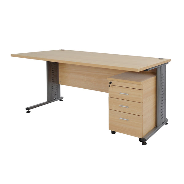 Офис комплект от 2 части в цвят дъб  180x80x75 см