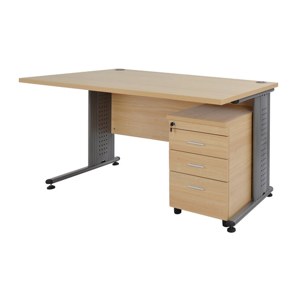 Офис комплект от 2 части, цвят дъб 150x80x75 см