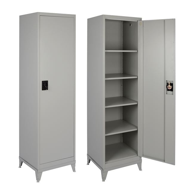 Метален шкаф 50x45x190.5 см. с 5 отделения за съхранение (4 рафта) и 4 крака
