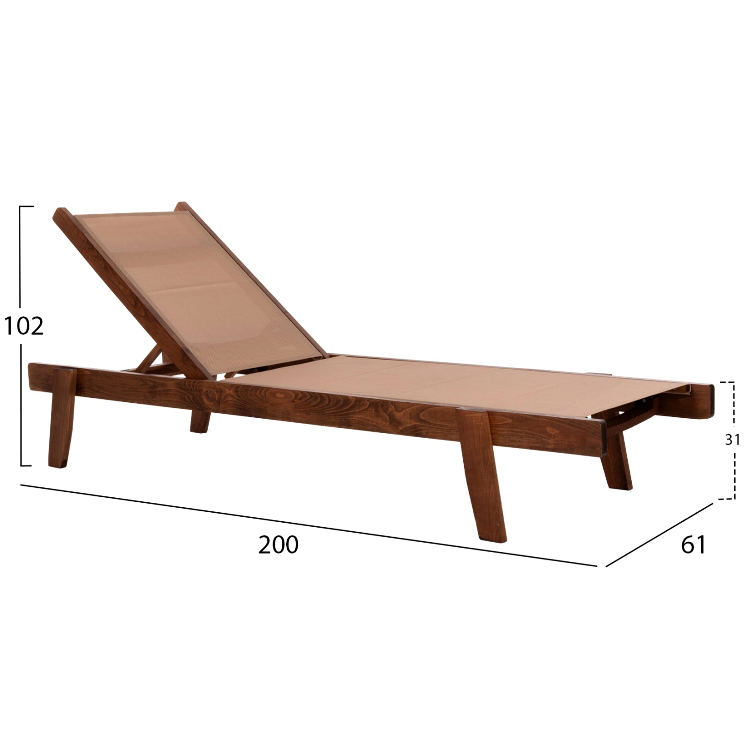 Професионален шелозън creta бук орех и мока плат 200x61-66x31-91см