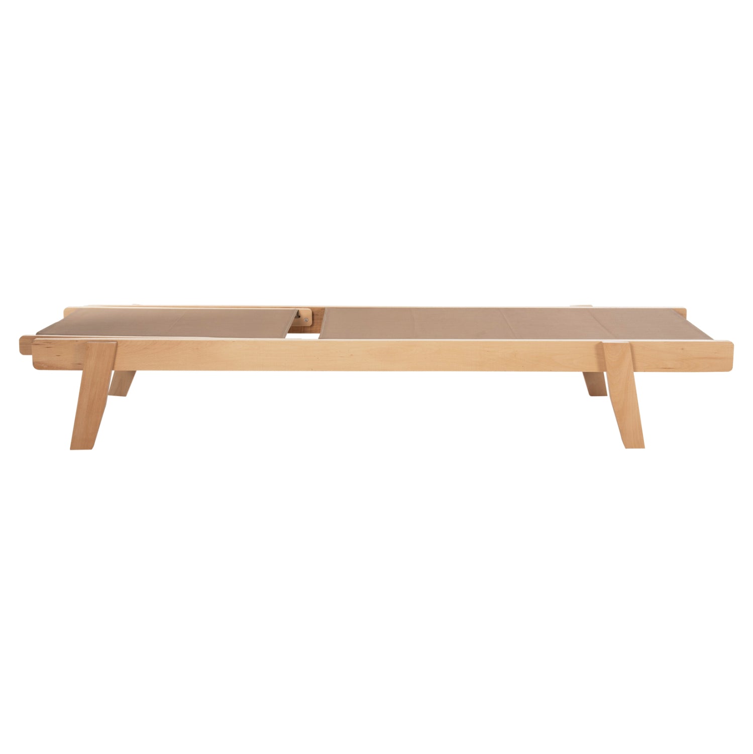 Професионален шезлонг  CRETA  мока цвят /бкова дървесина 200x61-66x31-91cm.